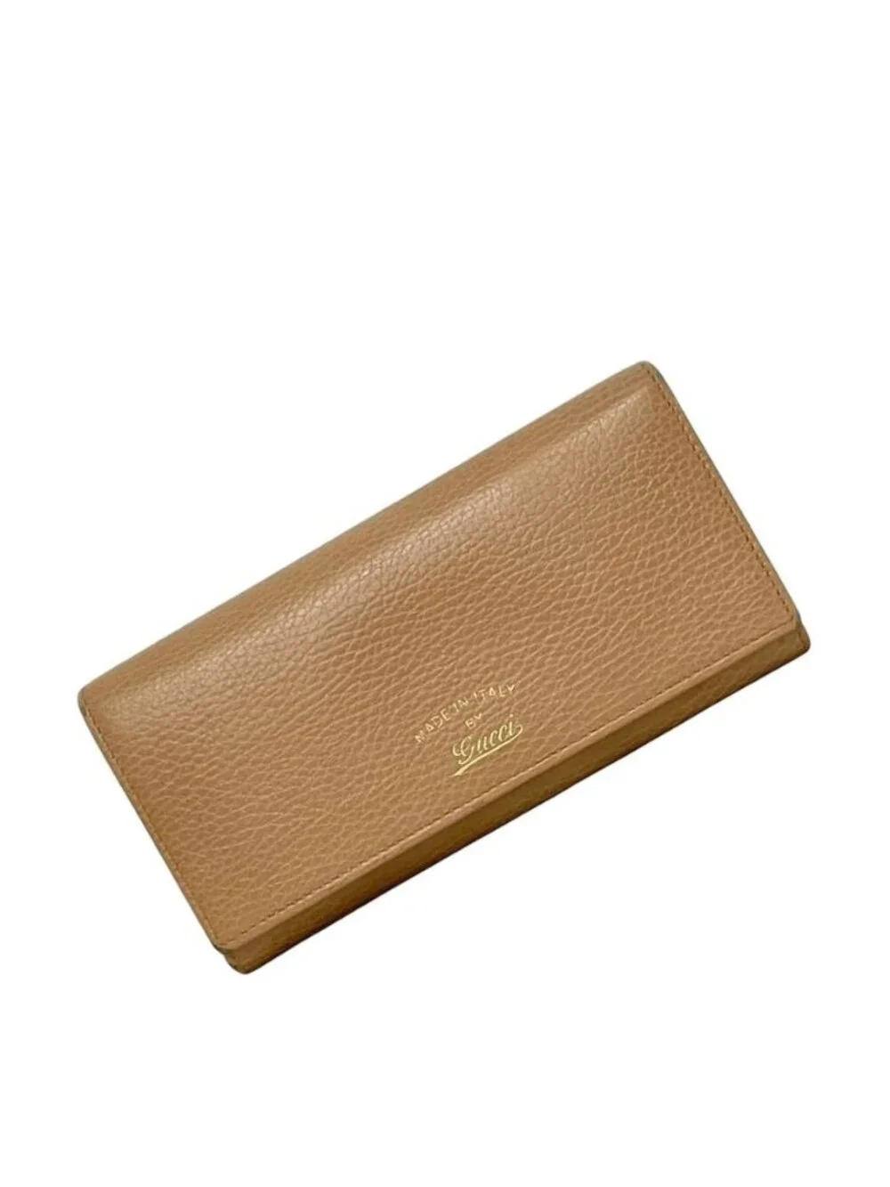 Gucci Bifold Wallet Beige Swing Leather Hook Long